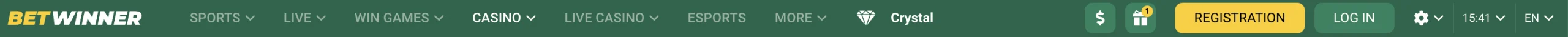 betwinner menu casino