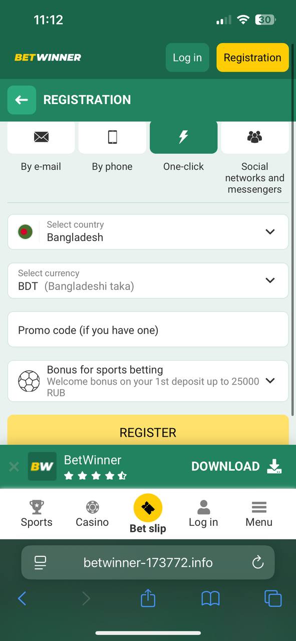 Betwinner Registration App